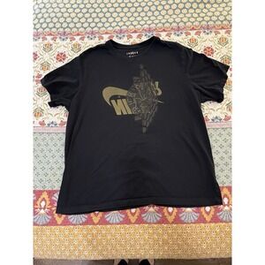 Nike Air Jordan Black Gold Graphic T-Shirt Men's XXL Wing Logo Basketball Tee